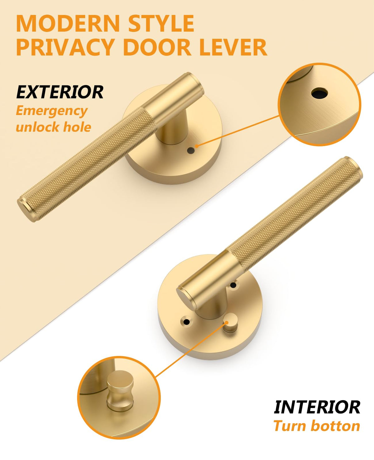 Asidrama door lever champagne bronze for bedroom or bathroom, blending style and function.