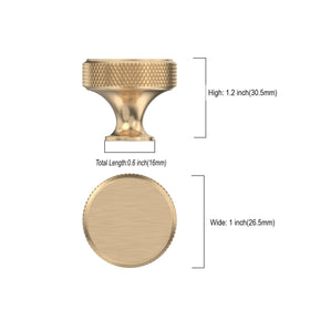 Asidrama dresser knobs closeup knurling highlights secure grip and premium gold finish.