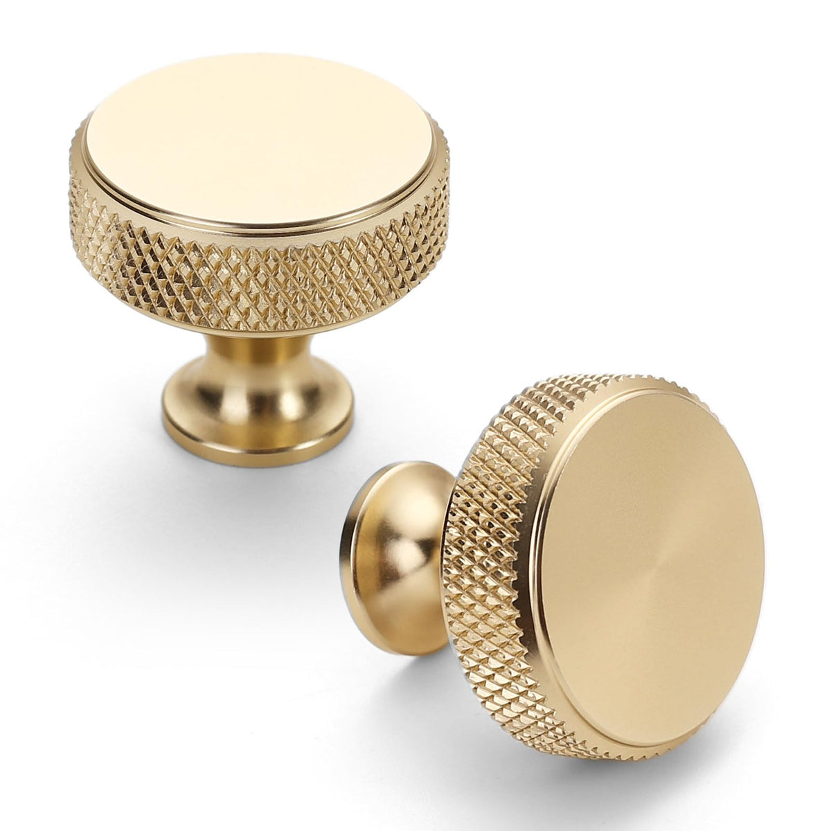 Asidrama gold knurled cabinet knob pack shows durable aluminum construction for sleek drawer upgrades.