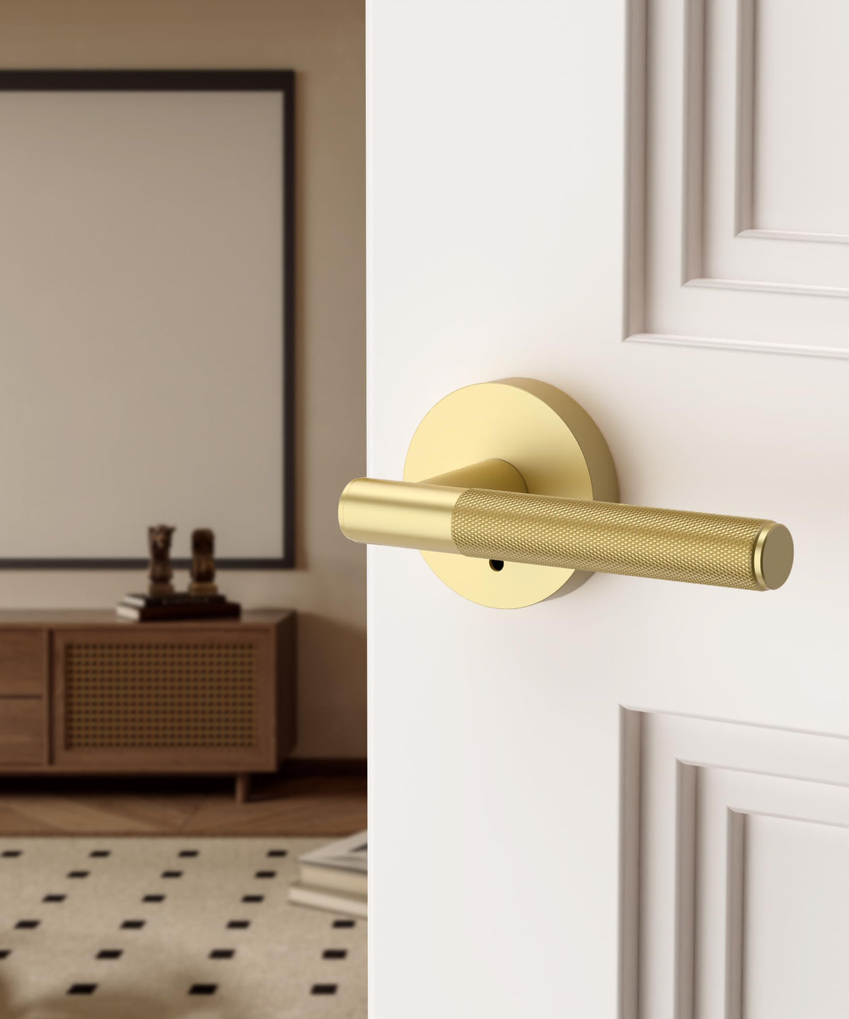 Asidrama keyless privacy door handle button enables quick access with a simple touch.