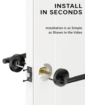 Asidrama matte black door handle on bedroom or bathroom entry