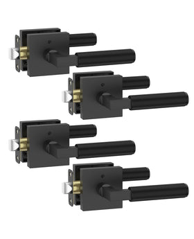 Asidrama privacy door handle front view with matte black finish enhances bedroom and bathroom privacy.