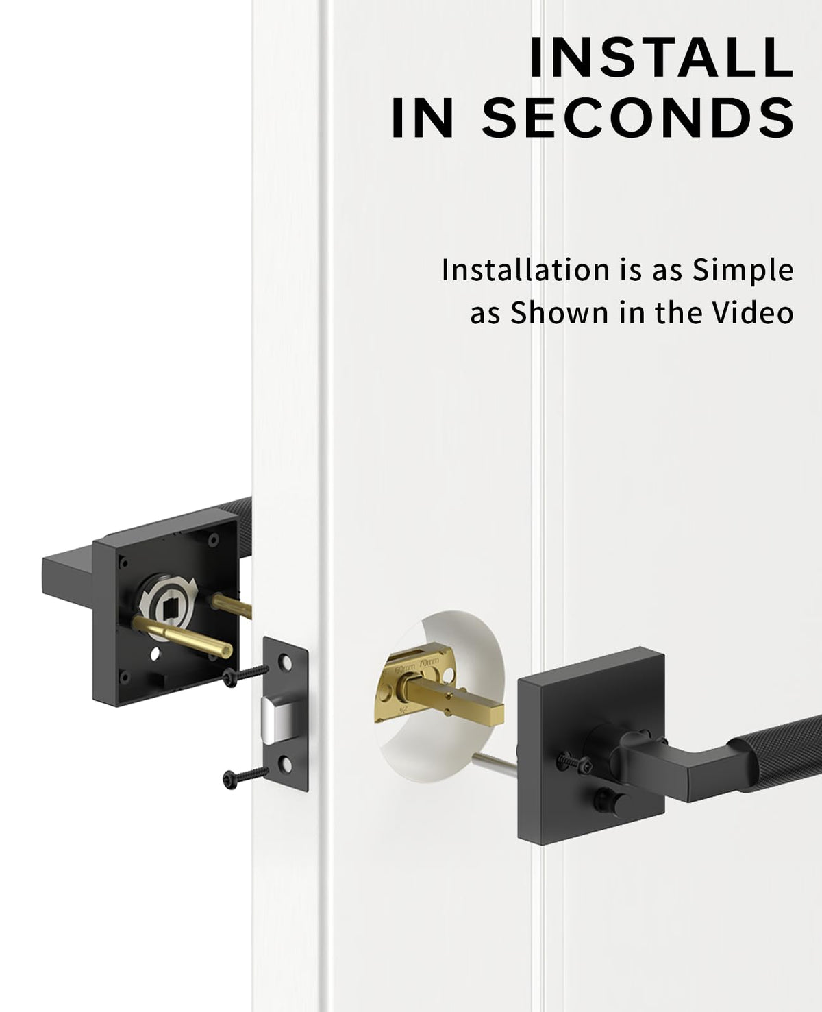 Asidrama reversible lever image demonstrates left and right handed door compatibility.