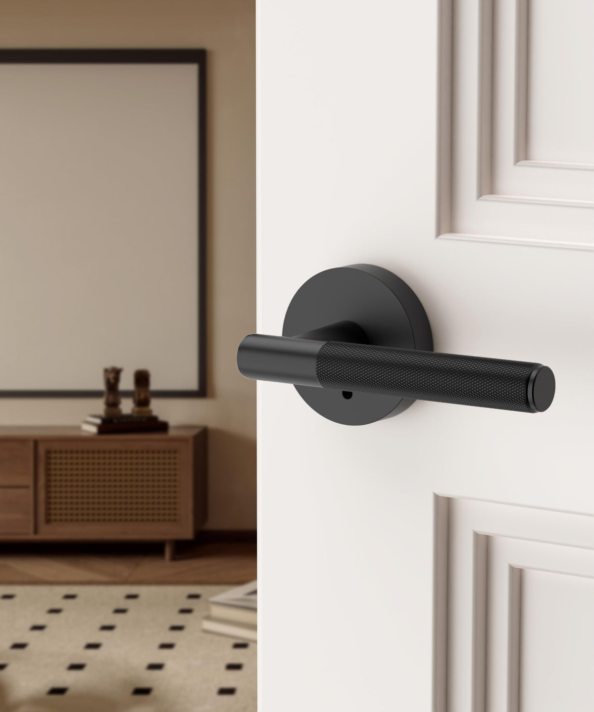 Asidrama privacy door handle lock button close-up highlights privacy control