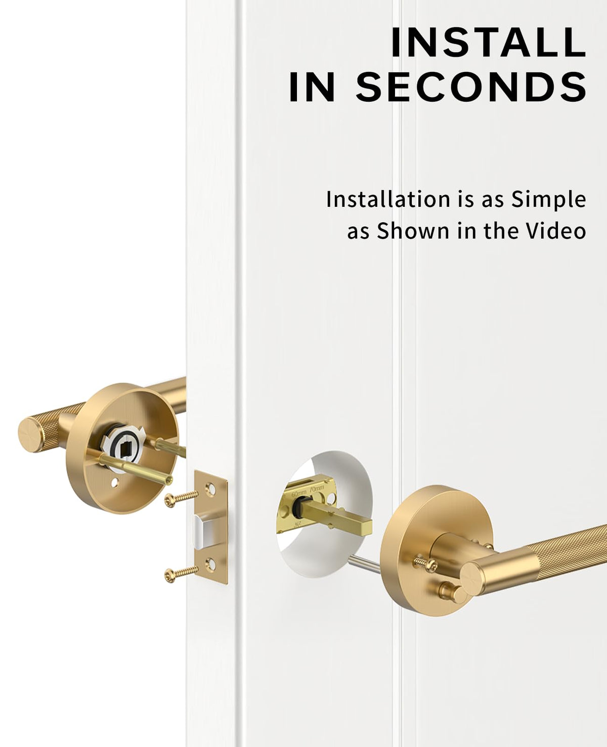 Asidrama reversible lever works on left- or right-handed doors.