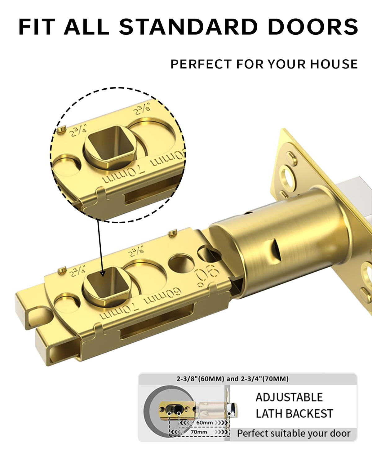 Asidrama reversible lever supports both left- and right-handed doors.