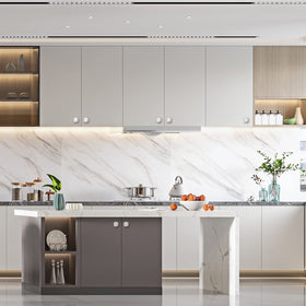 Asidrama knob with standard screw spacing enables quick cabinet installation.