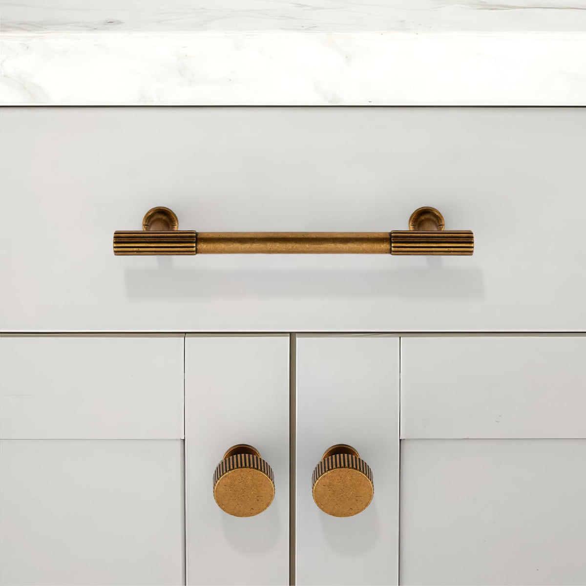 Asimerdeco antique brass knob for drawers, dressers, and cupboards.