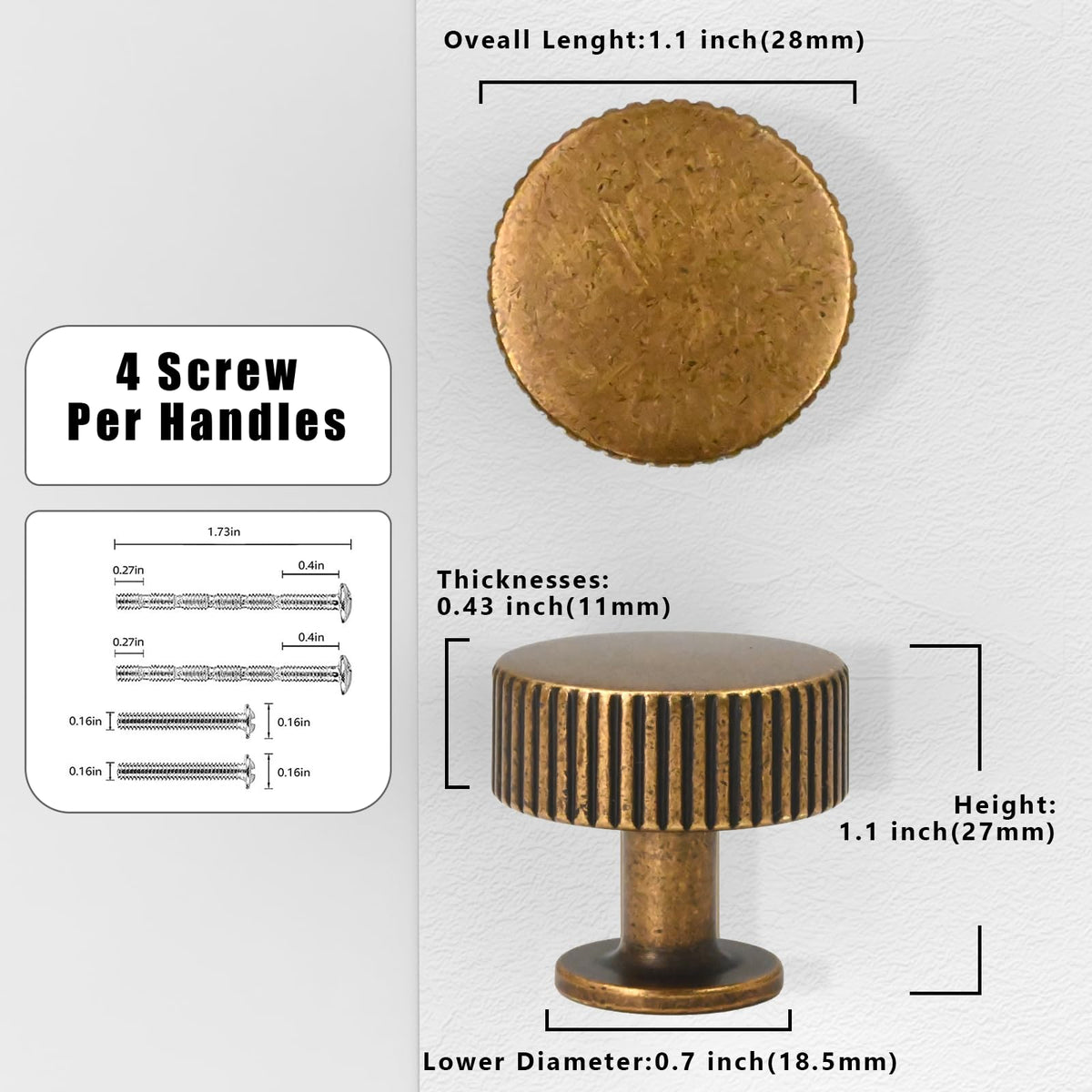 Asimerdeco single-hole knob facilitating quick, secure cabinet installation.