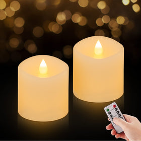 ASLDOIWEH 3x3 flickering flameless candles with remote for easy ambiance
