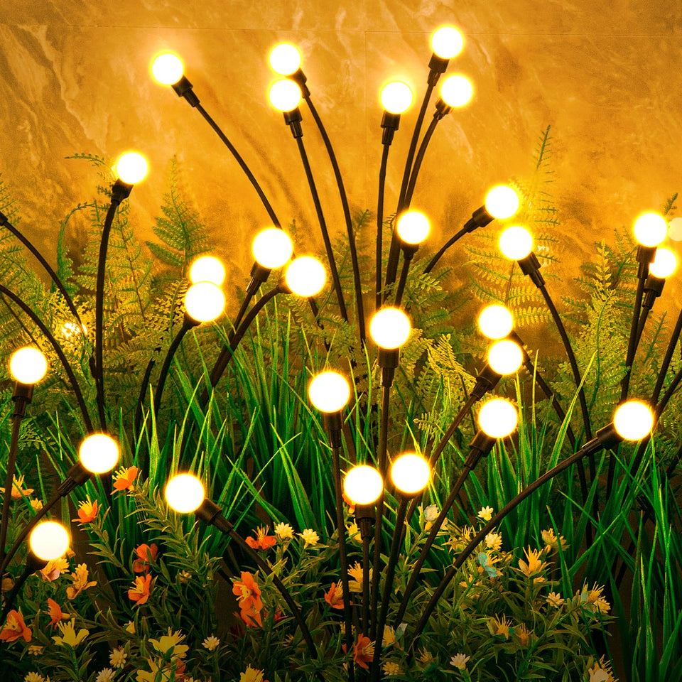 ASMAD solar firefly lights outdoor 2-pack swaying LEDs for magical evenings