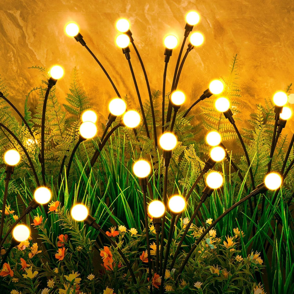 ASMAD solar firefly lights outdoors 4-pack illuminate patios with festive glow
