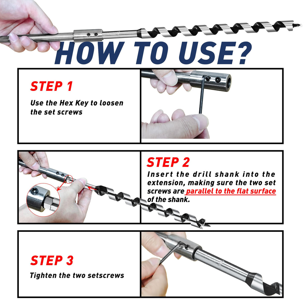 ASNOMY 1/2 inch hex drive design enables smooth tightening.