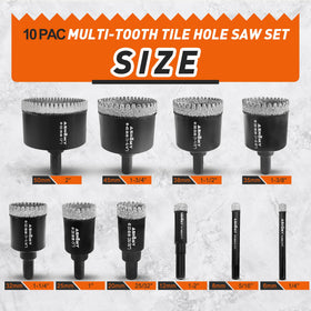 ASNOMY hole saws with serrated teeth for faster, cleaner cuts.
