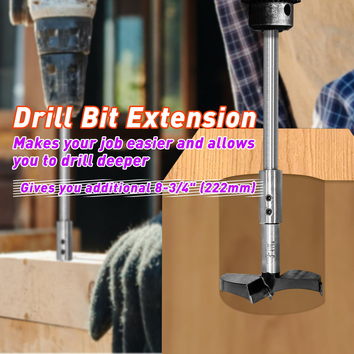 ASNOMY included hex key and screws secure bit mounting.