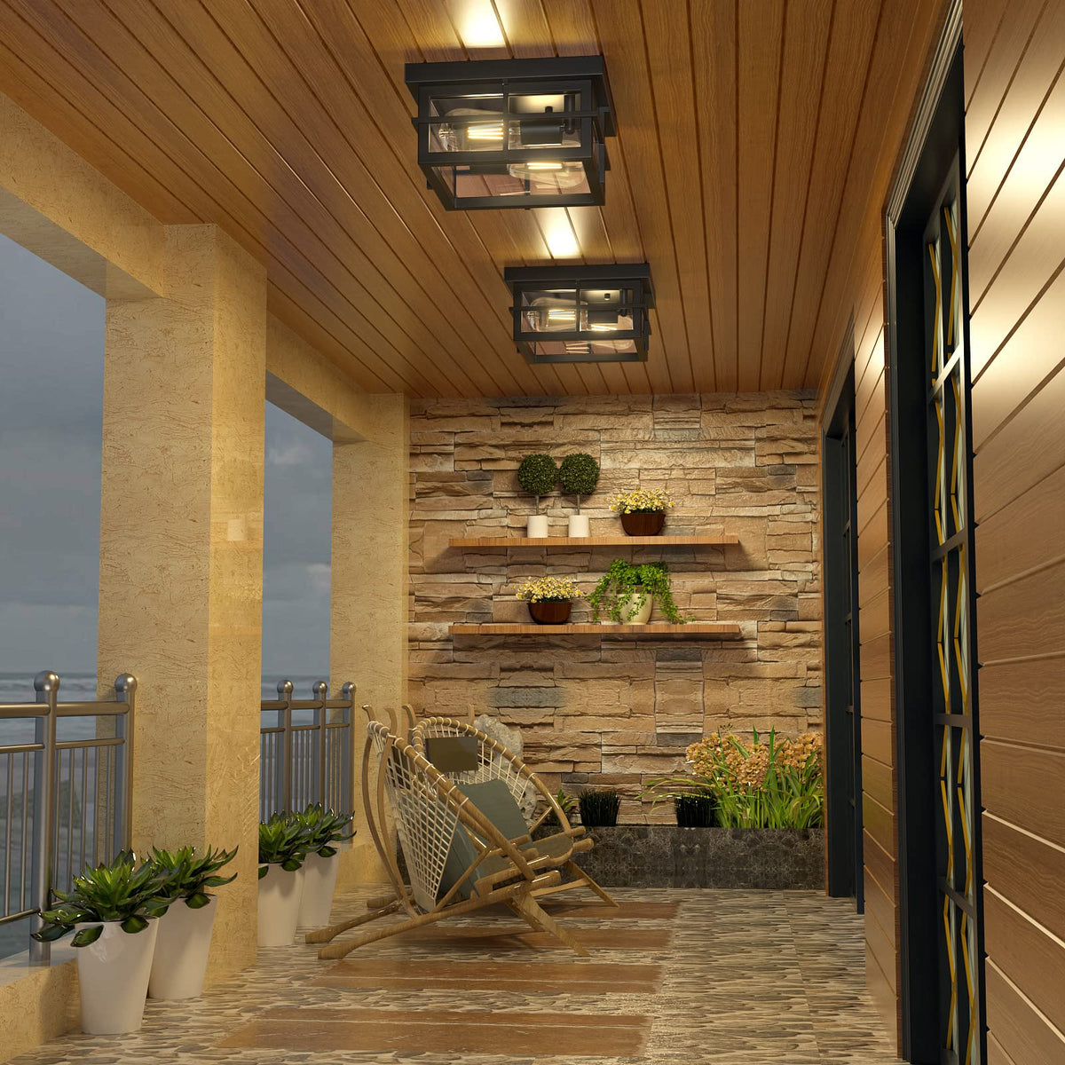 Asnxcju clear glass side shade emphasizes farmhouse vibe in living rooms.