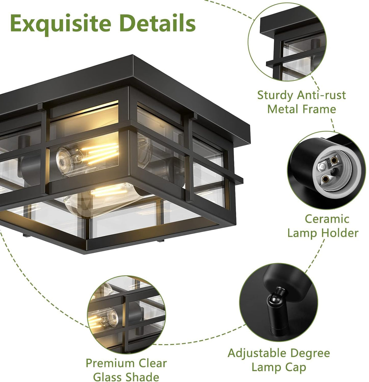 Asnxcju open-bottom design allows easy bulb replacement.