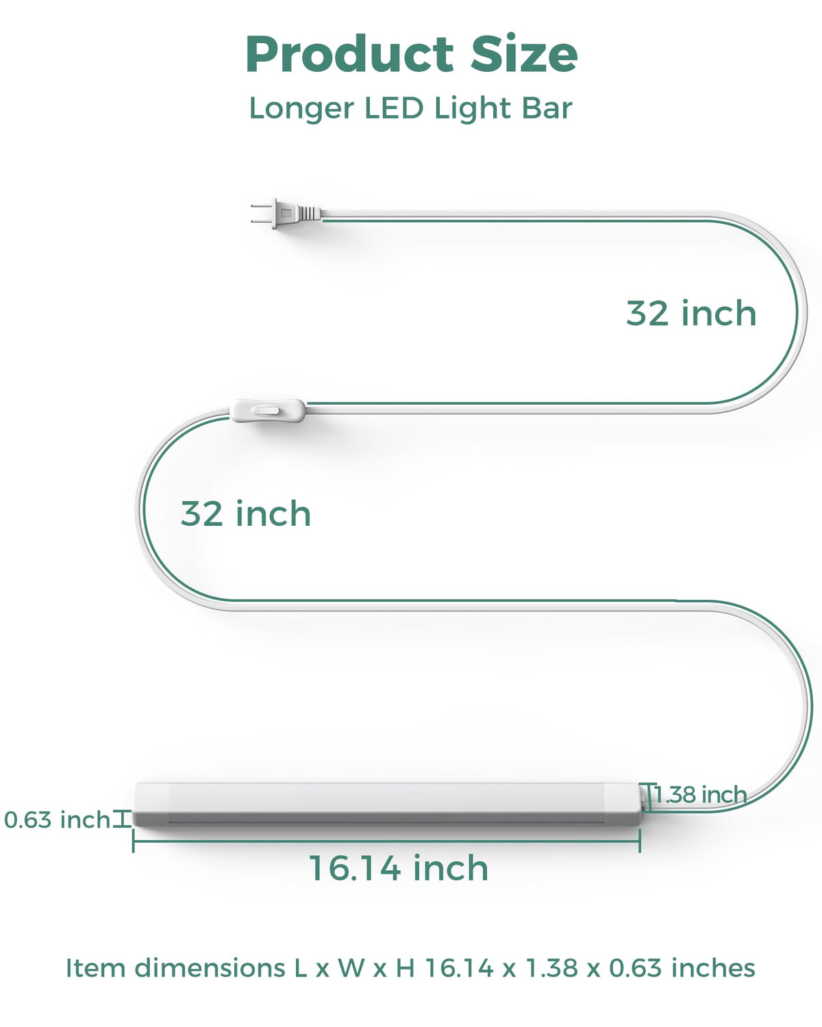 ASOKO lighting kit with 1.6m cord reaching across counters and desks.