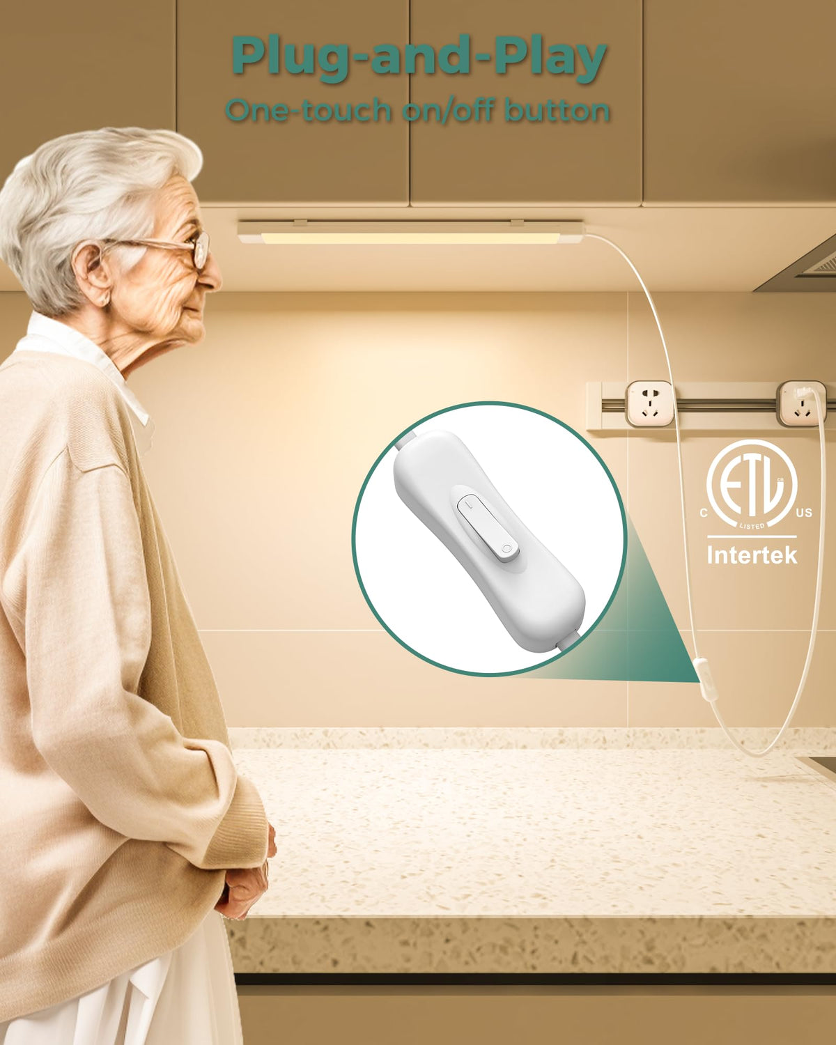 ASOKO 2700K warm white light for cozy kitchen tasks and recipe reading.