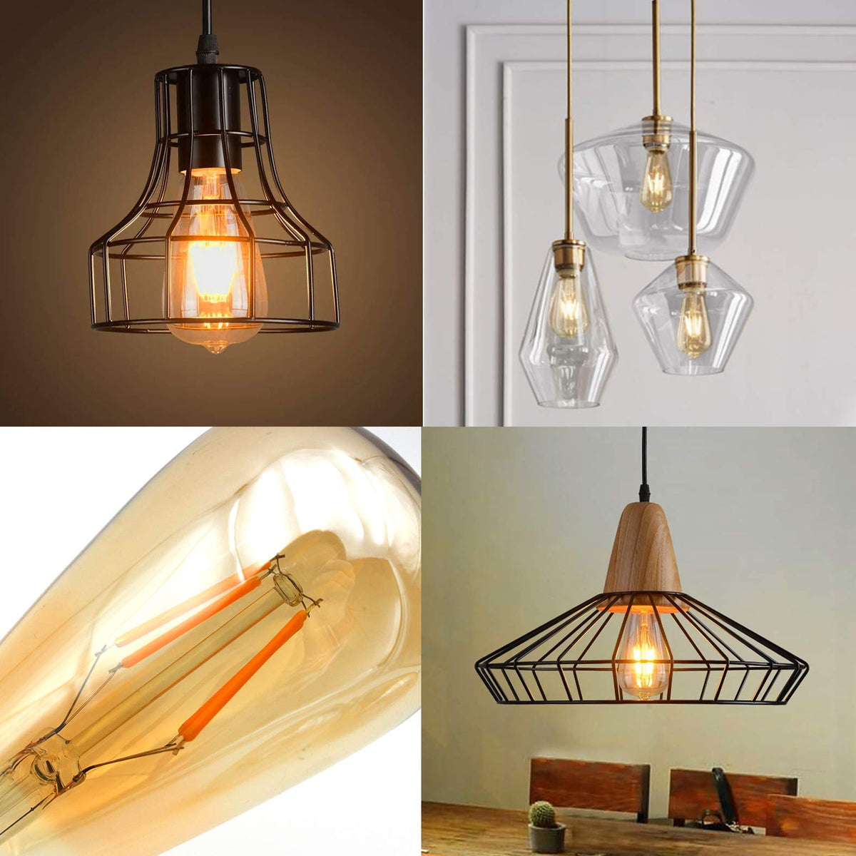 ASOKO amber glass Edison bulb close-up providing cozy warm lighting.