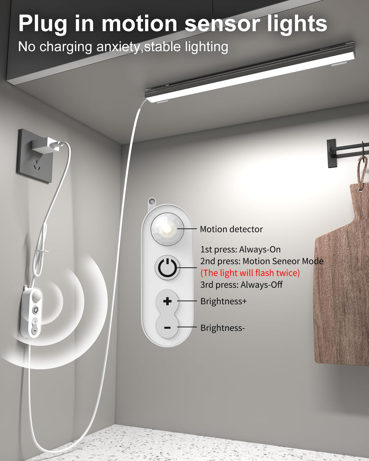 ASOKO cool white 6000K light bar delivers bright, crisp kitchen illumination.