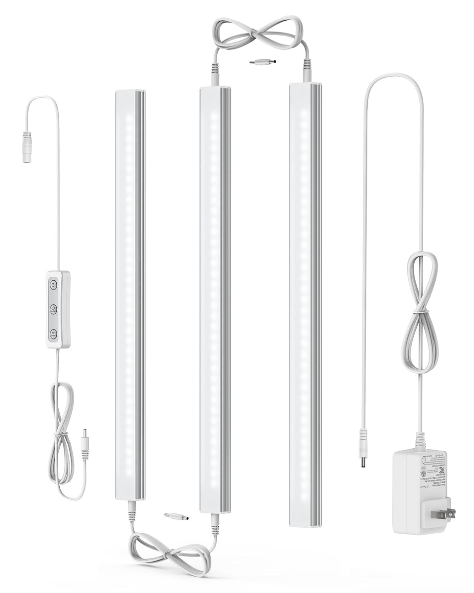 ASOKO dimmable under-cabinet light 3-pack for bright kitchen counters with even illumination