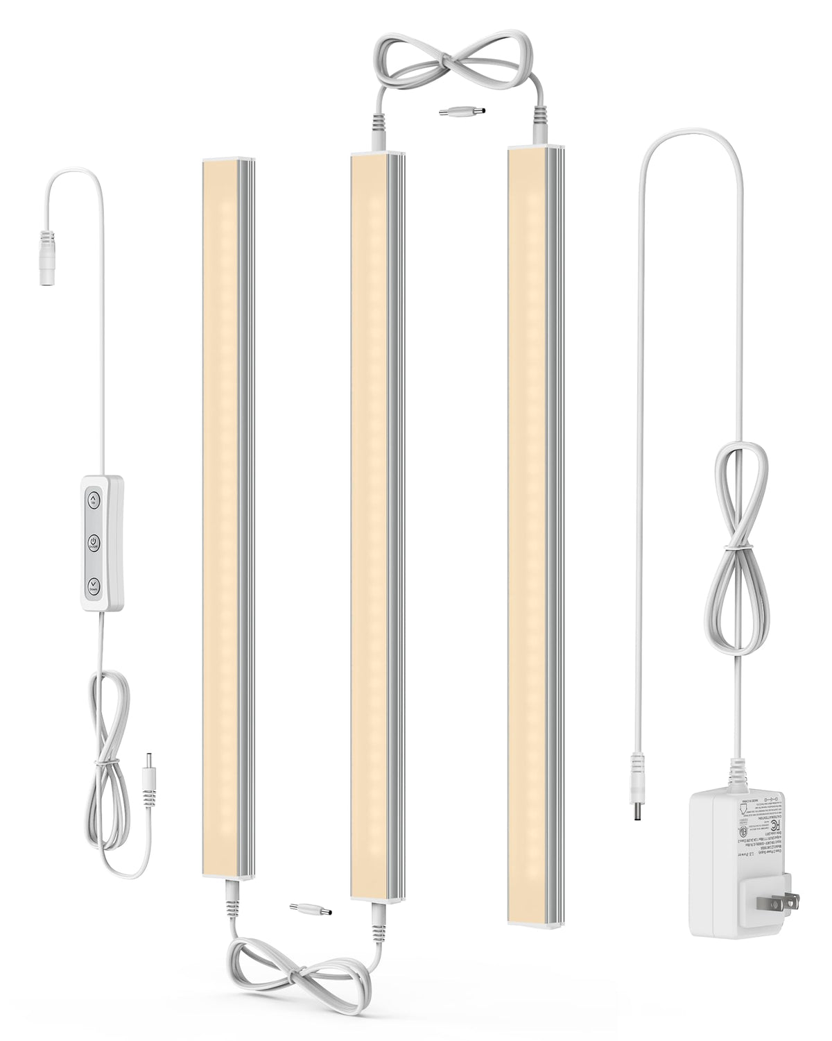 ASOKO dimmable under-cabinet lighting bar 3-pack with warm white 2700K for kitchen counters.