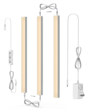 ASOKO dimmable under-cabinet lighting bar 3-pack with warm white 2700K for kitchen counters.