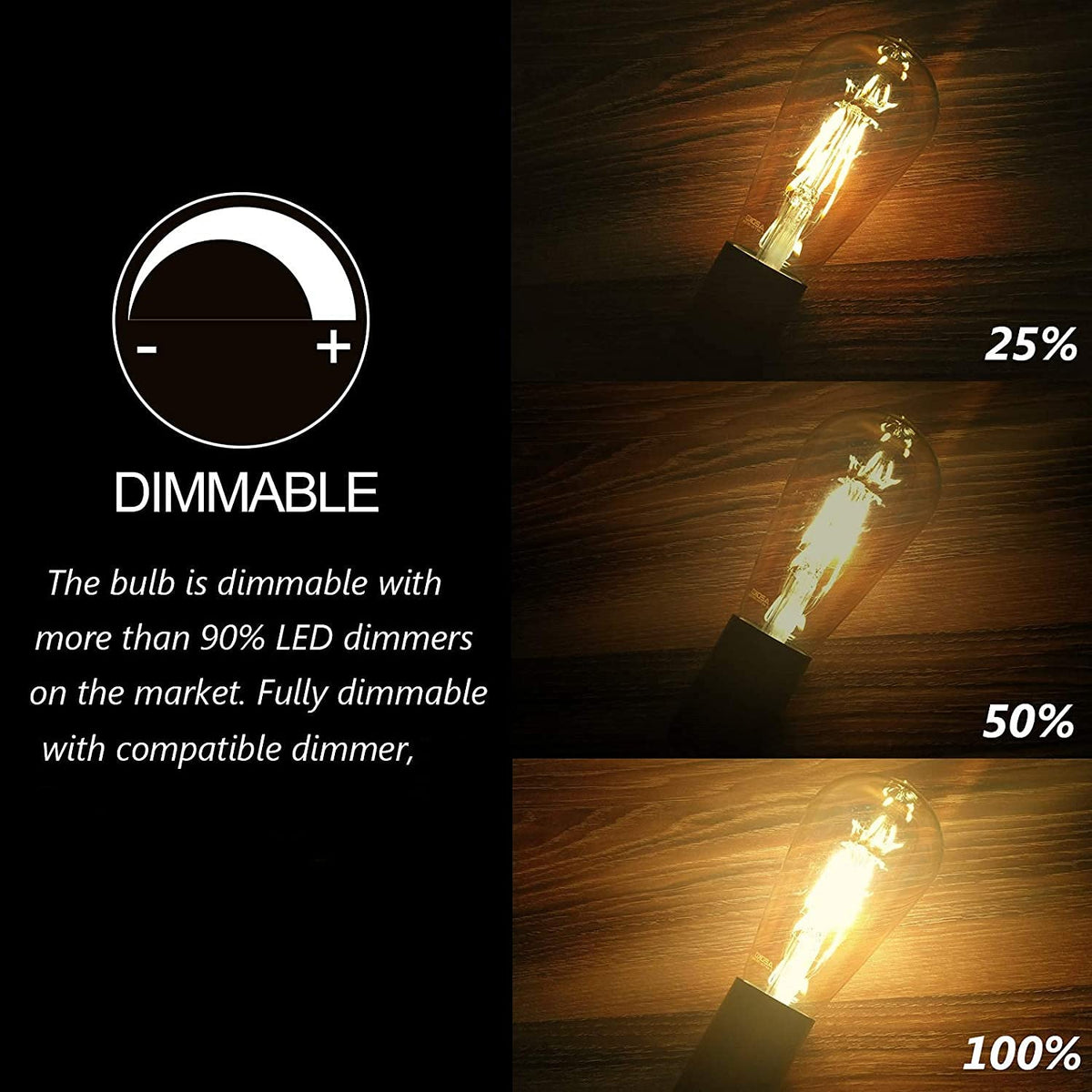 ASOKO energy-saving LED Edison bulb replaces 40W incandescents.