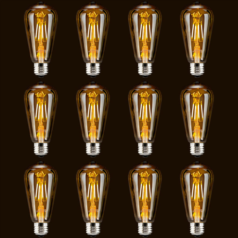 ASOKO amber glass Edison bulb with dimmable glow for cozy rooms