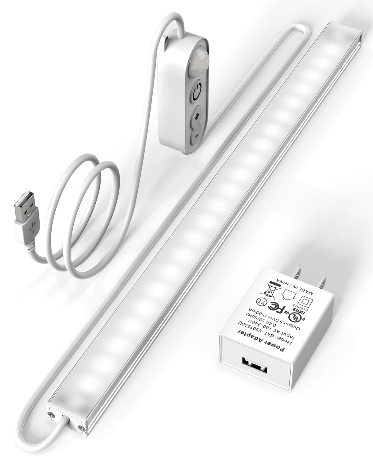 ASOKO motion sensor under-cabinet LED light with 12-inch bar for hands-free illumination.