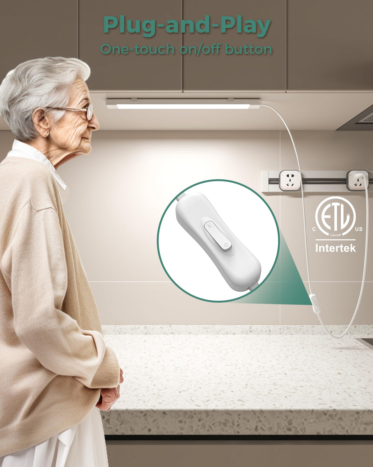 ASOKO plug-and-play under-counter light enables quick setup.