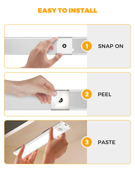 ASOKO under-cabinet lights illuminate bedrooms and closets with motion activation.