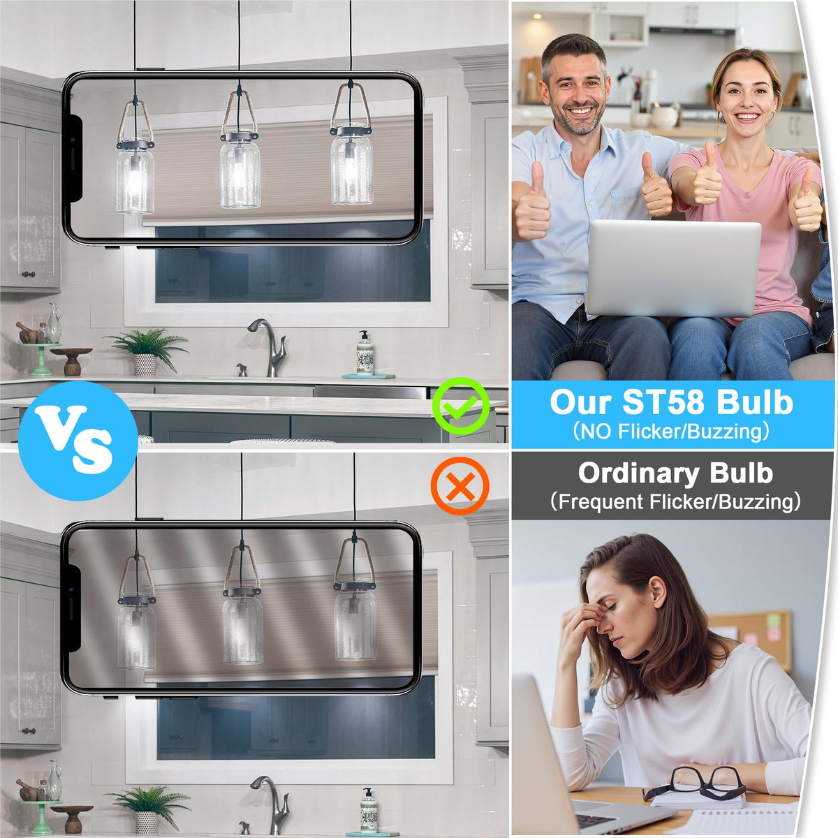 ASOMST eye-friendly no-flicker light for bedrooms and offices