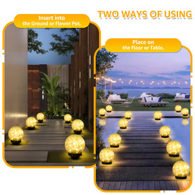 ASOMST cracked glass ball light brightens patios with cozy ambience.
