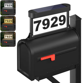 ASOMST solar address sign double-sided LED enhances visibility from both directions.