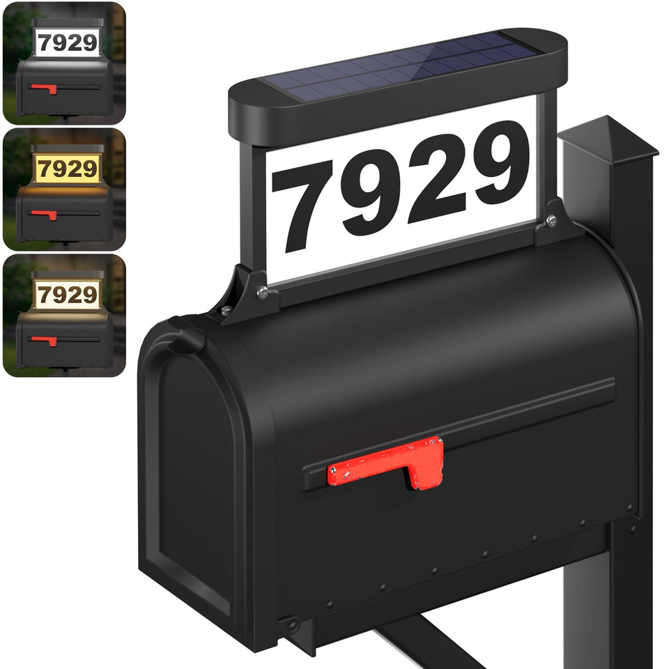 ASOMST solar address sign double-sided LED enhances visibility from both directions.