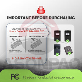 ASONPAO 310MHz remote battery, 12V, for reliable everyday operation.