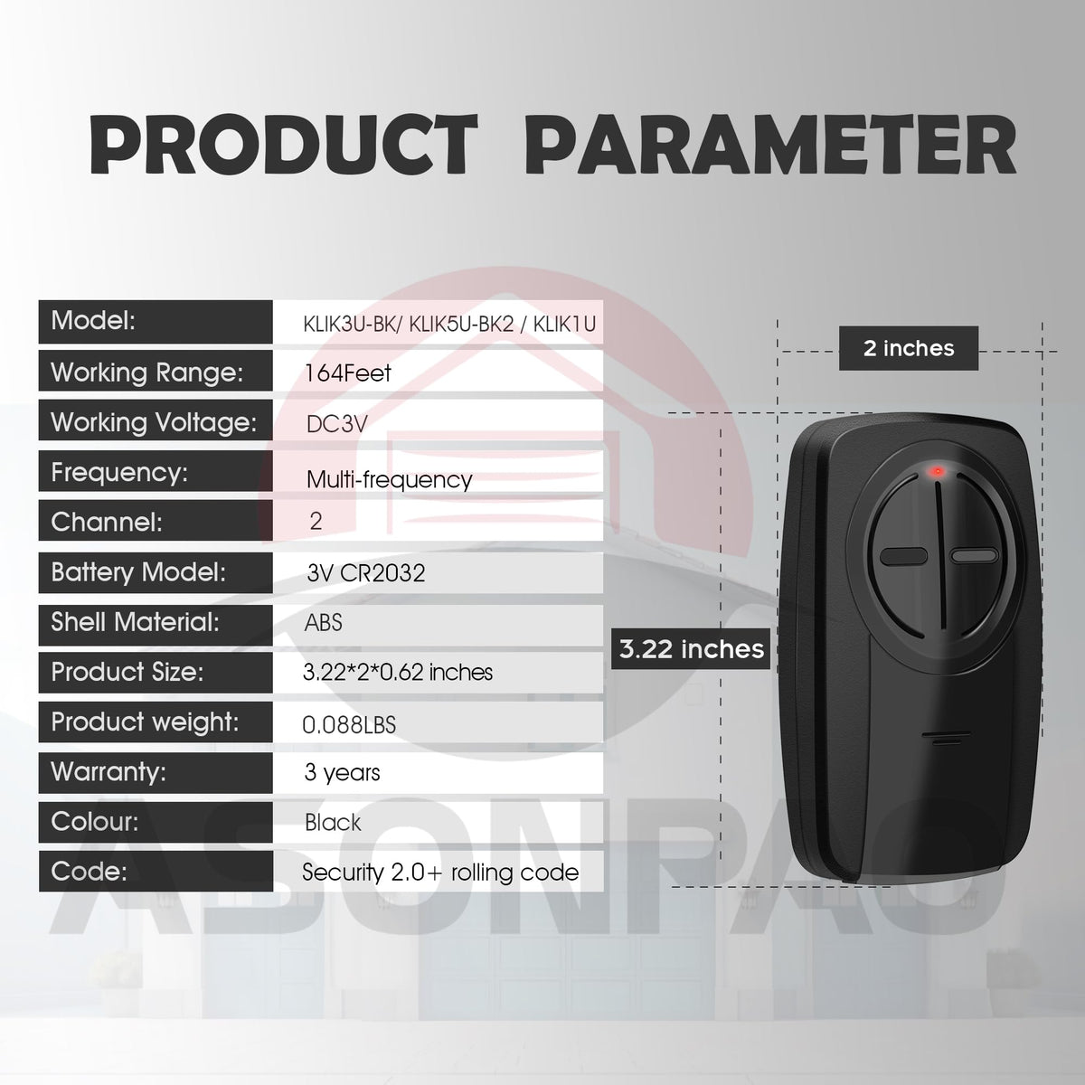 ASONPAO DIP switches for older opener compatibility