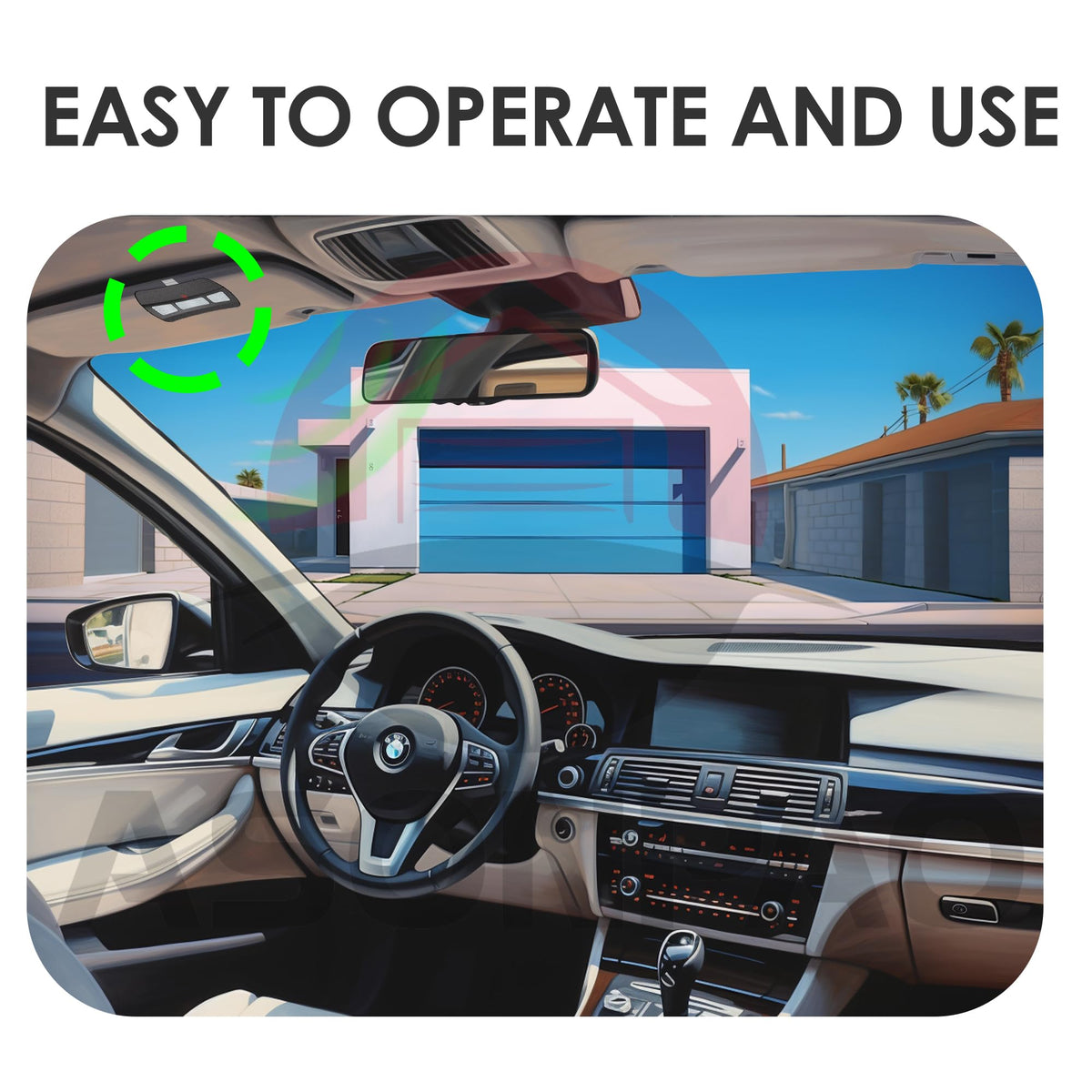 ASONPAO remote with visor clip attached for car use