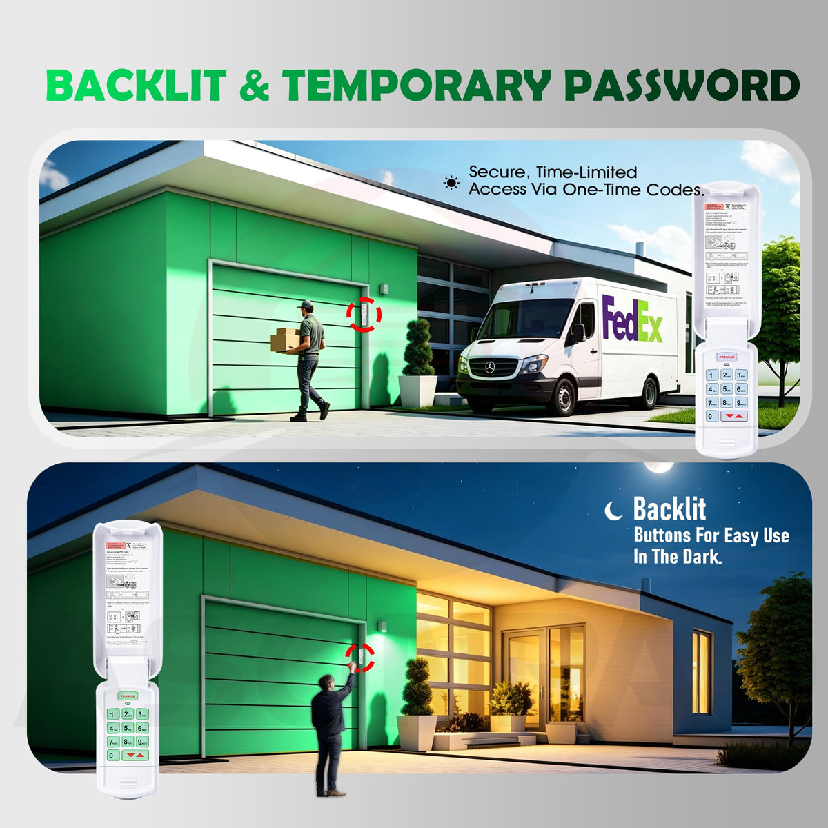 ASONPAO GK-BX keypad creating a temporary PIN for guest access.
