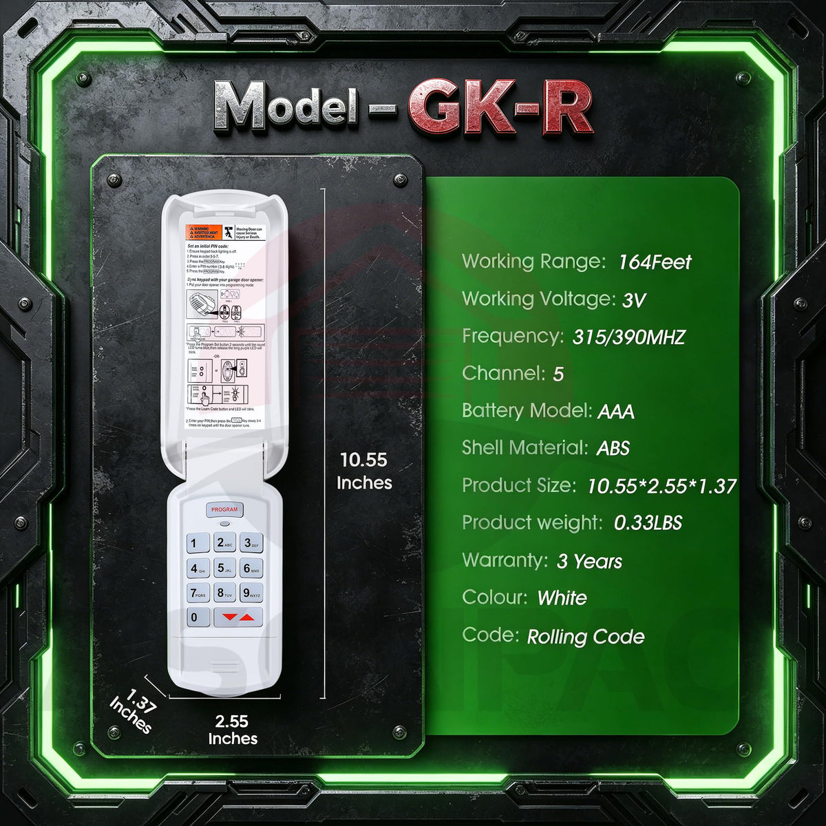 Asonpao GK-R rolling code security highlighting anti-code grabbing