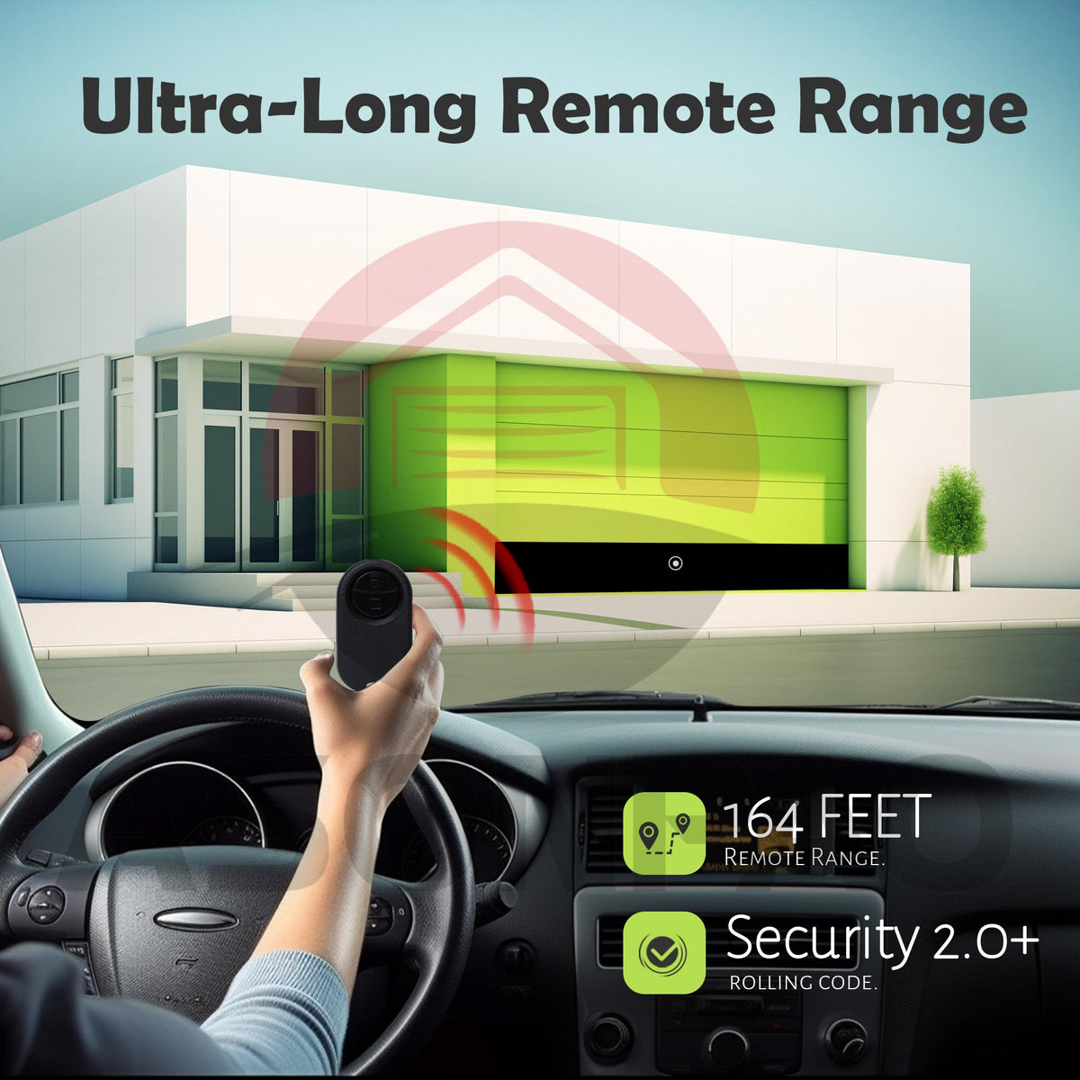 164-foot range demonstrated for LiftMaster 374UT remote operation