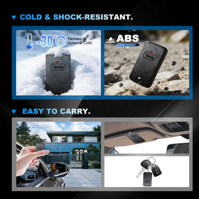 ASONPAO remote on car visor for fast gate control during commutes.
