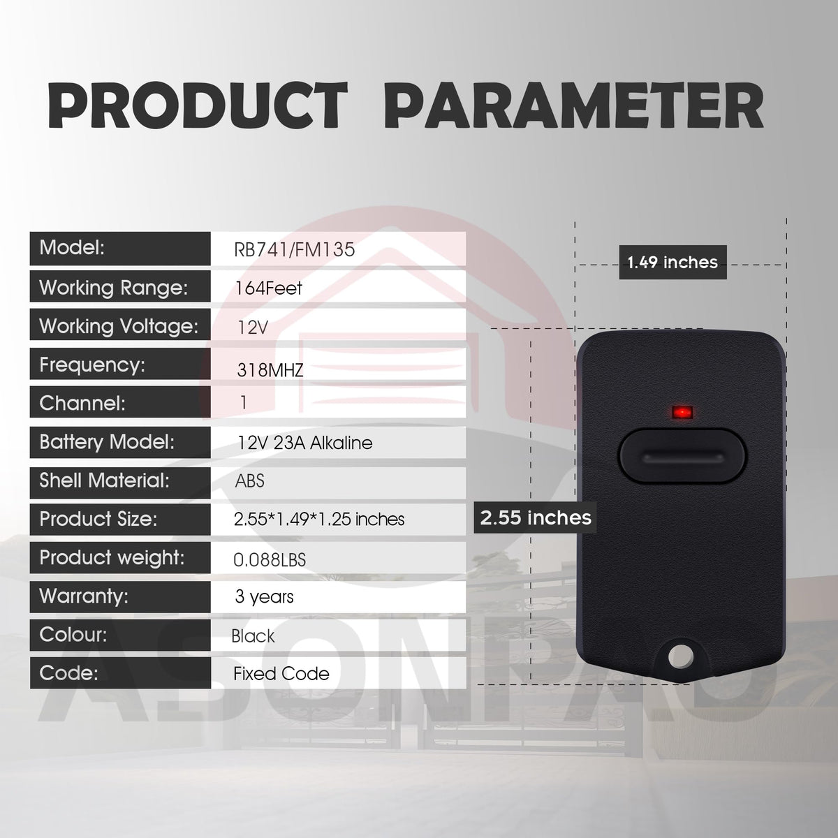 ASONPAO Mighty Mule GTO remote compatibility chart emphasizes model coverage
