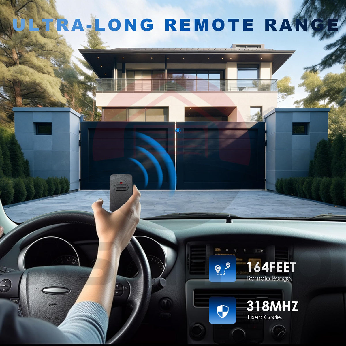 Outdoors use of ASONPAO remote with long-range up to 164 feet.
