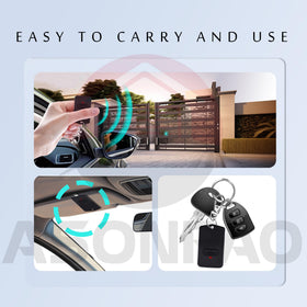 ASONPAO Mighty Mule GTO remote visor-clip demonstrates sun visor mounting