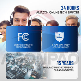 ASONPAO remote with warranty badge and reassurance of 3-year coverage.