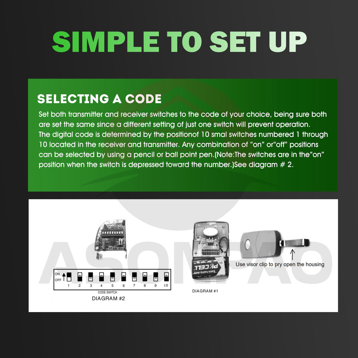 ASONPAO remote easy-to-use design speeds up gate access.
