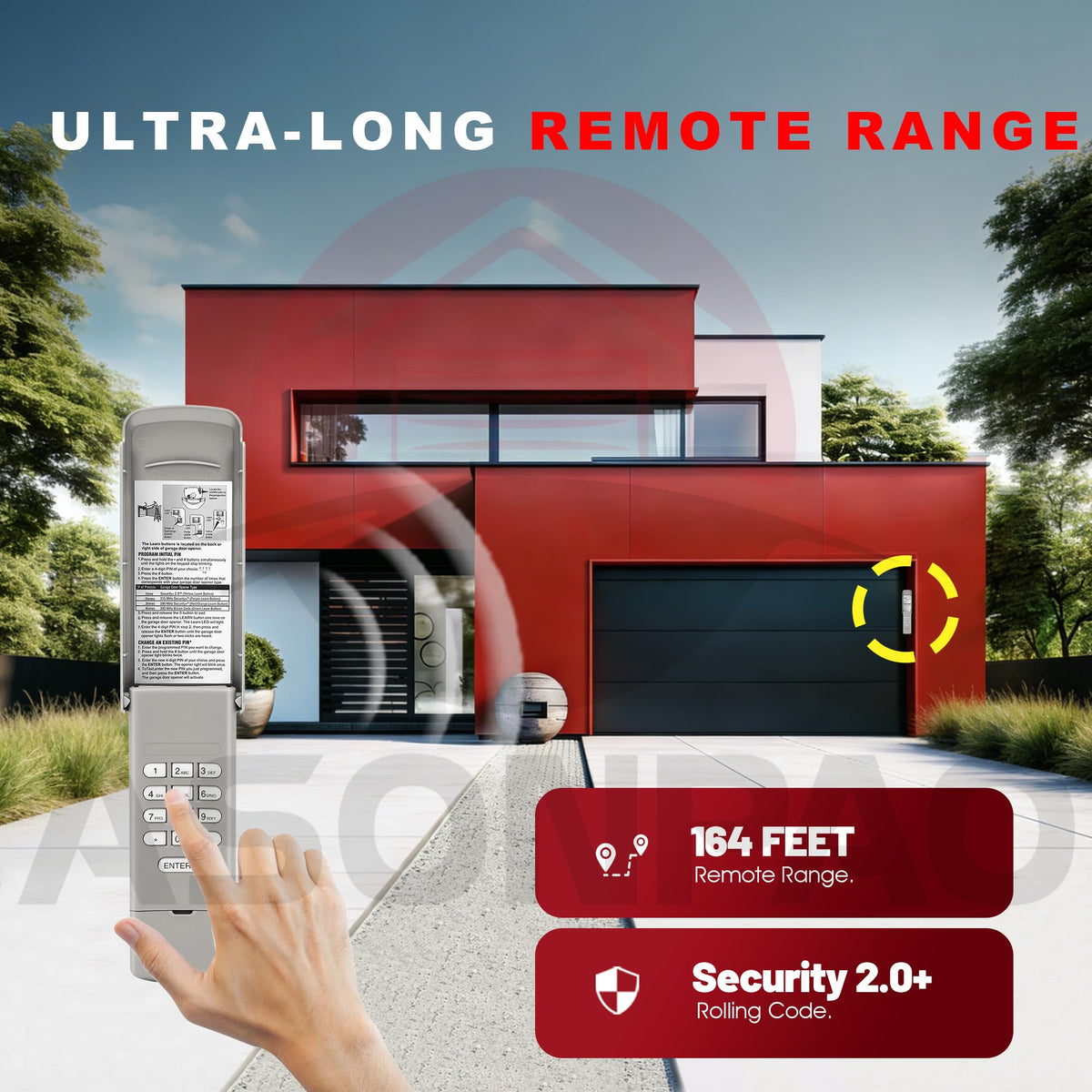 ASONPAO weather-resistant keypad with protective cover outdoors